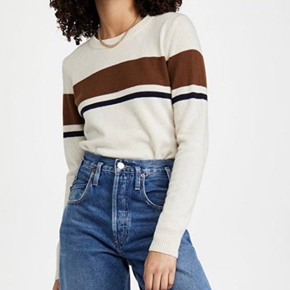 Reformation Sweaters - Reformation Crew Stripe Cashmere Sweater